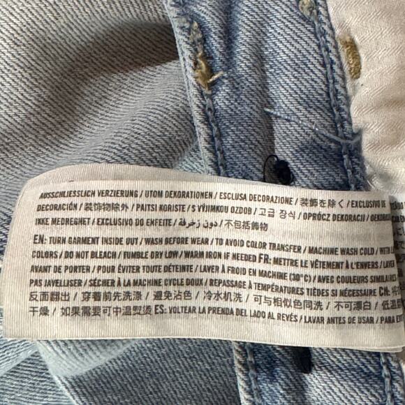 Hollister JRS SZ 9R W29 L27 Mom Jeans Ultra High-Rise Zip-Fly Frayed Hems Blue - Picture 10 of 10